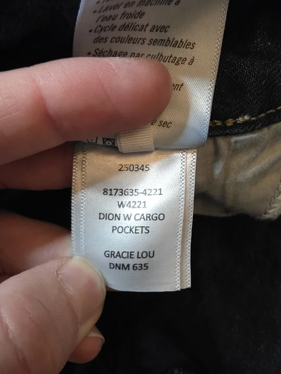 Paige Dion High Rise Cargo Flare Jeans Gracie Lou Dark Wash Y2K 90s Size 27 - Picture 6 of 11